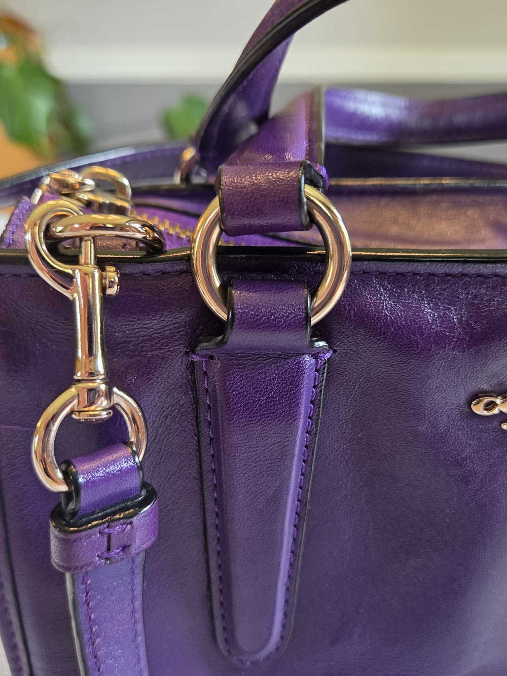 COACH Purple Leather Crosby Carryall - Picture 5 of 15